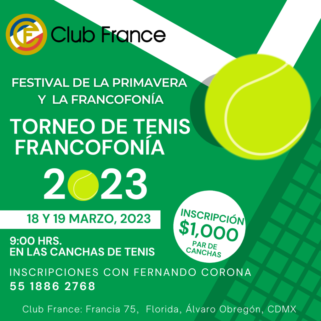 Registro Torneo de Tenis de la Francofonía - Club France